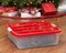 IRIS USA 33Qt. 3 Pack Holiday Wreath Storage Container Box with Lid, Clear/Red